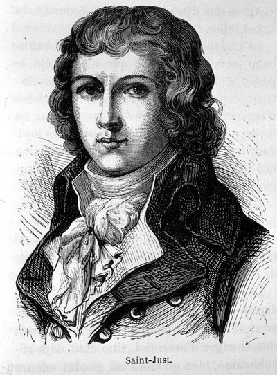 Saint-Just portréja (1767 - 1794) – Henri Martin „Franciaország története” c. alkotó: French School