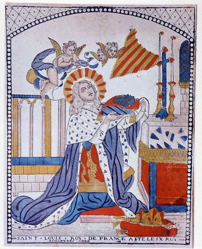 Szent Lajos imában álló portréja alkotó: French School