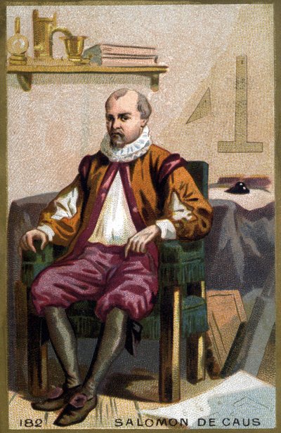 Salamon de Caus (1576-1626) portréja. A 19. század végének kromolitográfiája. alkotó: French School
