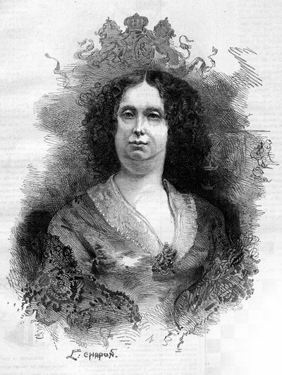 A württembergi Sophie Frederique Mathilde (1818-1877), holland királynő portréja. Metszet az 1877. június 16-i „” Le Monde Illustré”” 1053. sz. alkotó: French School