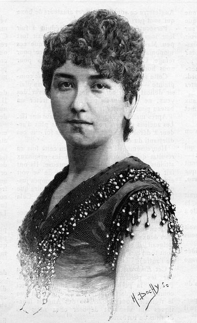 Sigrid Arnoldson (1861-1943) svéd énekesnő portréja 1887-ben. alkotó: French School