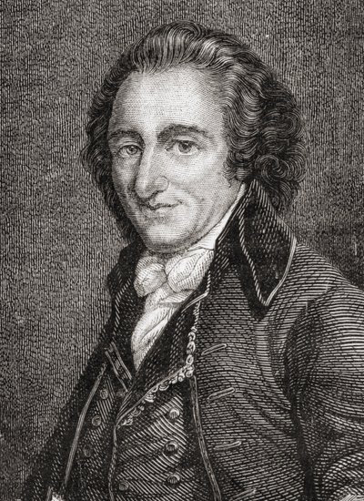 Thomas Paine (1737-1809) portréja (metszet) alkotó: French School