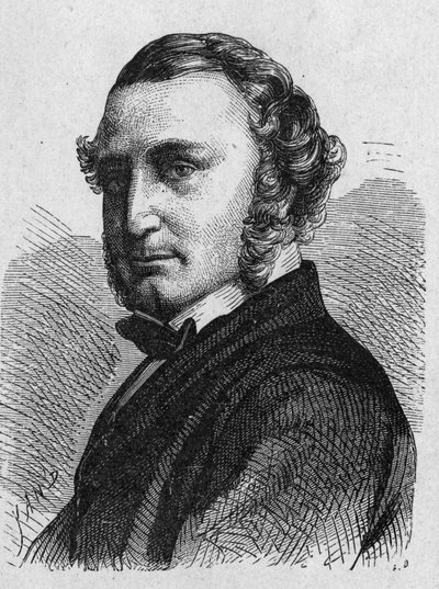 Thomas Russell Crampton (1816 - 1888) brit mérnök portréja: nagysebességű mozdonyt tervezett, építette a berlini hidraulikus hálózatot és részt vett a Calais és Douvres közötti tengeralattjáró kábel létesítésében – a „Tudomány albumában; illu alkotó: French School