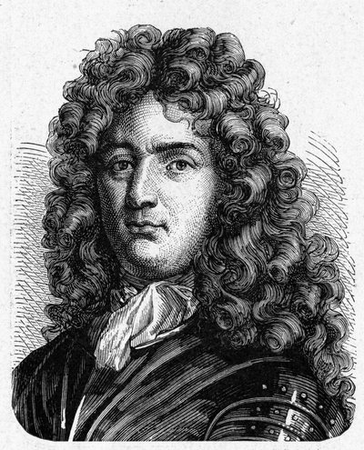 Vauban portréja (1633 - 1707). (Sébastien Le Prestre de Vauban) (Franciaország marsallja és katonai mérnök) - in „” Album de la Science”; jeles tudósok; Nagy felfedezések””” 1896. alkotó: French School