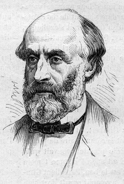 Victor de Laprade (1812-1883) francia költő és akadémikus portréja. Metszet a „” Le Monde Illustré”” 883. számában, 1874. március 14. alkotó: French School