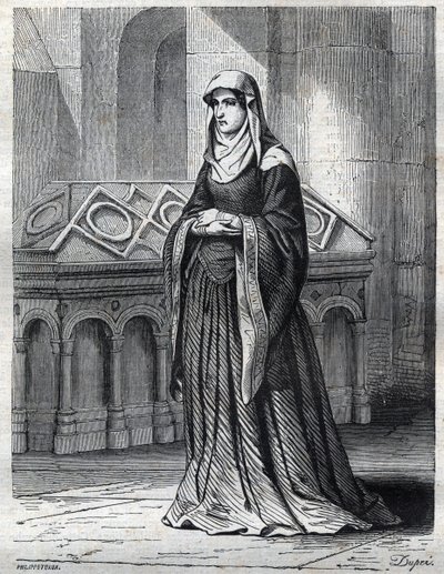 A bencés apáca portréja, aki XII. Gergely pápa szeretője és nővére, valamint IV. Jenő (Gabriele Condulmer 1383-1447) anyja lett volna. Vésés a „pápák történetébe” (...) A királyné király és a császárok bűnei a századon keresztül alkotó: French School
