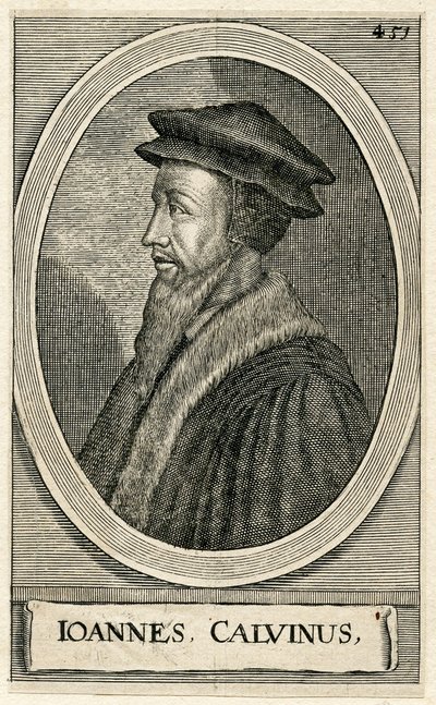John Calvin francia teológus portréja (metszet) alkotó: French School