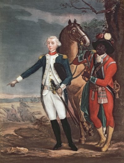 De La Fayette márki portréja egy hadsegéddel az amerikai függetlenségi háború alatt alkotó: French School