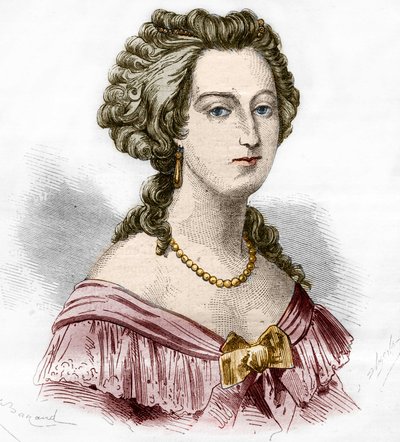Boufflers márkiné, Marie Francoise Catherine de Beauvau Craon (1711-1787) portréja. Dr. Th. „A prostitúció és a kicsapongás története a világ összes népe között az ókortól napjainkig” vésése. -F. Debray. 1879. alkotó: French School