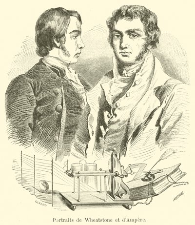 Wheatstone és Ampere portréi alkotó: French School