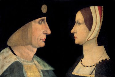 XII. Lajos király (1462-1515) és Bretagne-i Anna (1477-1514) francia királynő Anonymous festménye. 16. század. Nap. 0,31x0,49 m Chantilly, Conde múzeum. - XII. Lajos király (1462-1515) és Bretagne-i Anna (1477-1514), francia királynő portréi. alkotó: French School
