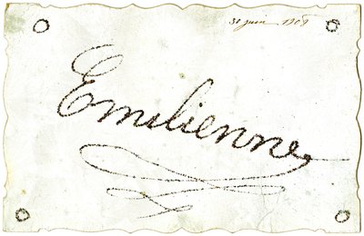 Képeslap: Emilienne, június 30-án alkotó: French School