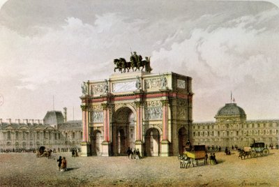 Képeslap a Diadalívről du Carrousel, Párizs alkotó: French School