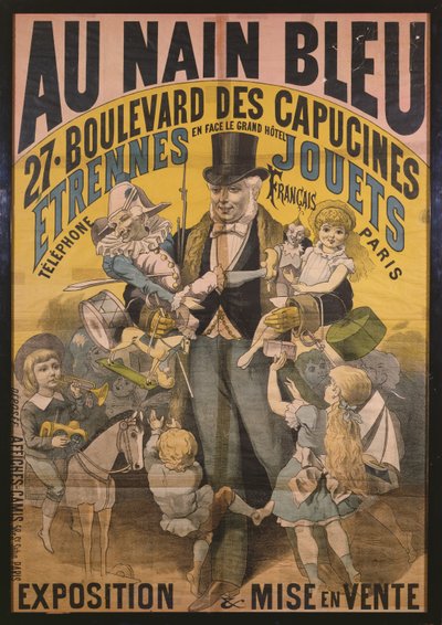 Au Nain Bleu reklámplakát, 1890 körül alkotó: French School