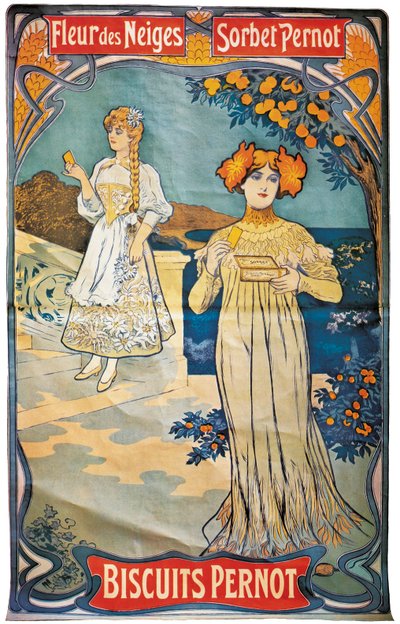Pernod kekszet reklámozó plakát, 1897 alkotó: French School