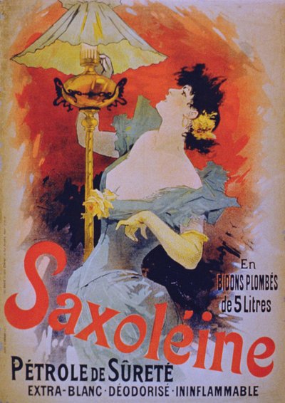 Saxoleine biztonsági lámpaolajat reklámozó plakát, 1890-es évek alkotó: French School