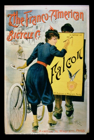 Reklámplakát The Franco-American Bicycle Co., Párizs alkotó: French School