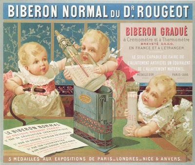 Dr. Rougeot által tervezett, 1887-ben készült, beosztásos palackot hirdető plakát alkotó: French School