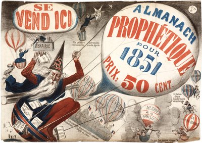 Az Almanach Prophetique-t hirdető plakát, 1851 alkotó: French School