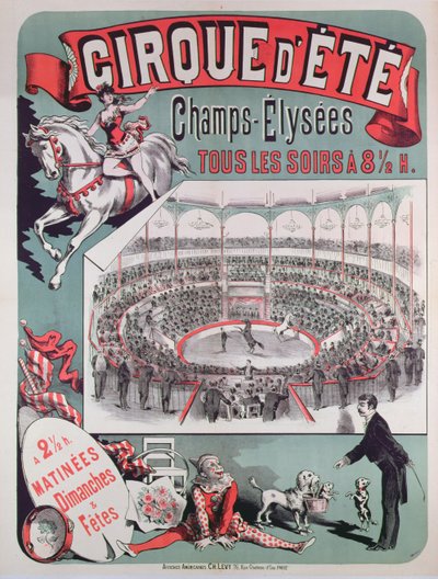 A Cirque dEte-et hirdető plakát, 1880 körül alkotó: French School