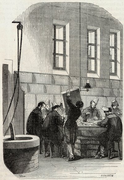 Hozzászólások: Levelek szortírozása osztályoknak és külföldre – Edmond Texier 1852-es metszete „Tableau-de-Paris”-ban alkotó: French School