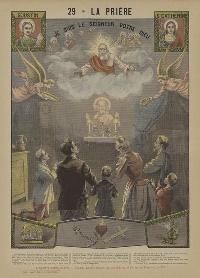 Imádság (színes litográfia) alkotó: French School