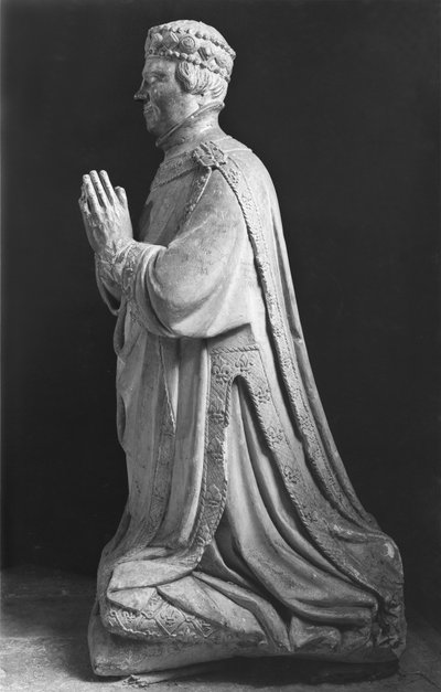 Jean de Berry herceg (1340-1416) Poitiers grófjának imádkozó térdelő alakja, XV-XVIII. alkotó: French School