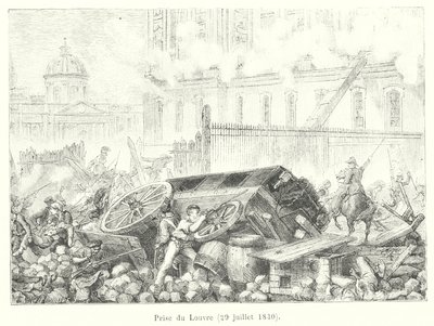 A Louvre elfoglalása, 1830. július 29. (metszet) alkotó: French School