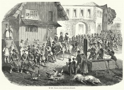 Gustav Struve és a német köztársaságiak körmenete, 1848-as forradalom alkotó: French School