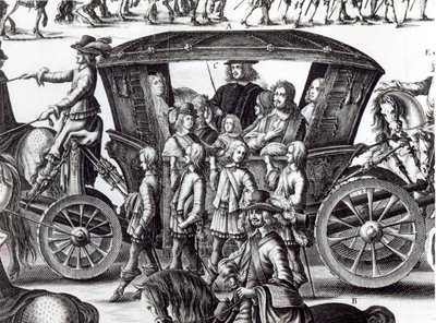 XIV. Lajos fiatal király gyermekkorában történt bevonulása Párizs városában 1649. augusztus 18-án, részlet alkotó: French School