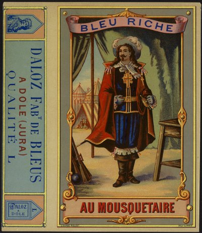 A Bleu Riche au Mousquetaire termékcímkéje alkotó: French School