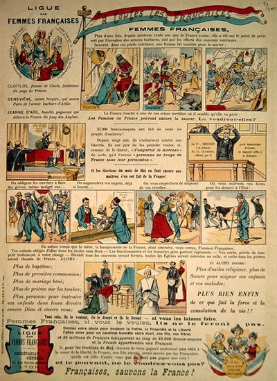 Propaganda a „Ligue des Femmes Francaises” (LFF) számára alkotó: French School