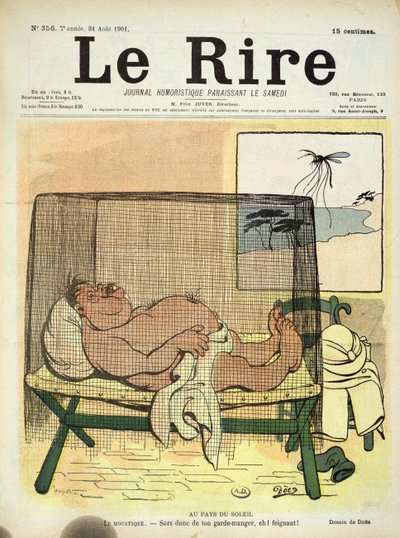 Védelem a szúnyogok ellen a telepeken, Le Rire-től, 1901. augusztus 31 alkotó: French School