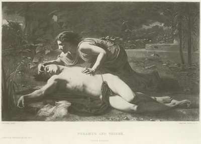 Pyramus és Thisbe (mélynyomás) alkotó: French School