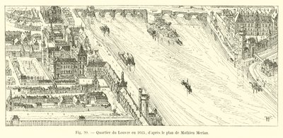 Louvre negyed 1615-ben, Mathieu Merian terve szerint alkotó: French School