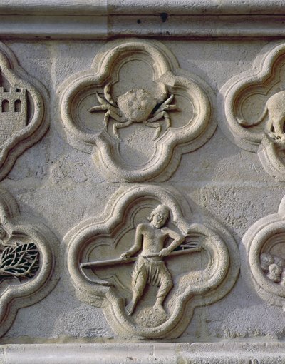 A rákot és júniust ábrázoló négyszárnyúak, 1220 körül alkotó: French School