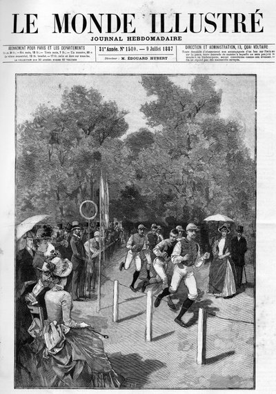A Racing Club versenye a Bois de Boulogne-ban 1887-ben. alkotó: French School
