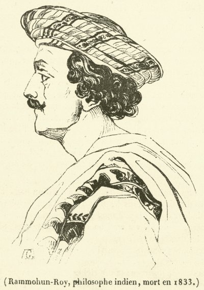 Rammohun-Roy indiai filozófus, 1833-ban halt meg (metszet) alkotó: French School