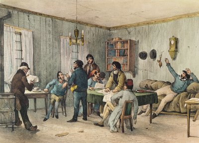 A Sainte-Pelagie börtön olvasóterme, Párizs, c. 1840 alkotó: French School
