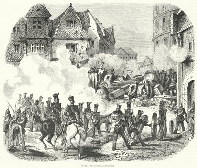 Lázadás Frankfurtban, Németországban, 1848 szeptemberében alkotó: French School