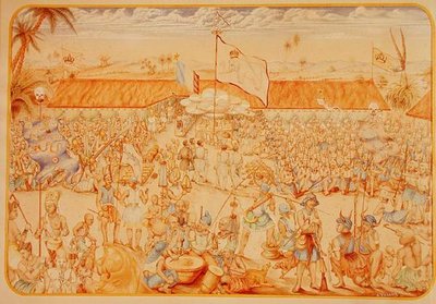 Dahomey királya fogadta a francia követeket alkotó: French School