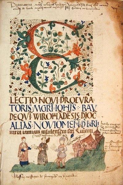 A Picard-nemzetség tanácskozásainak nyilvántartása a párizsi egyetemen: Procureur megválasztása. 1473-83 (pergamen) alkotó: French School