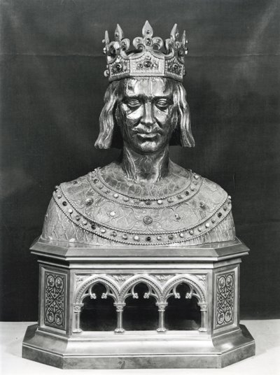St. Louis (1214-70) ereklyetartó mellszobra (ezüst aranyozott) alkotó: French School