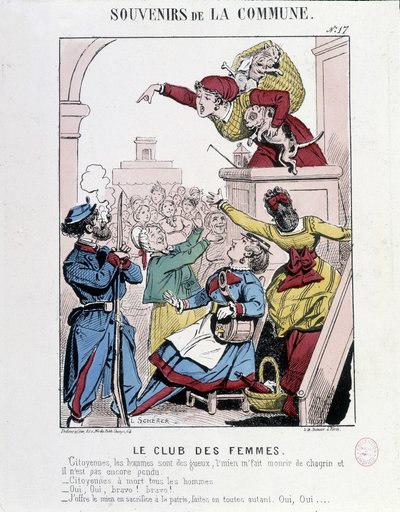 Kommün emlékezés: Nők Klubja - Karikatúra, Musee Carnavalet alkotó: French School