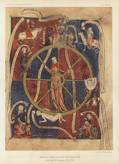 Renard Sur La Roue De Fortune (színes litográfia) alkotó: French School