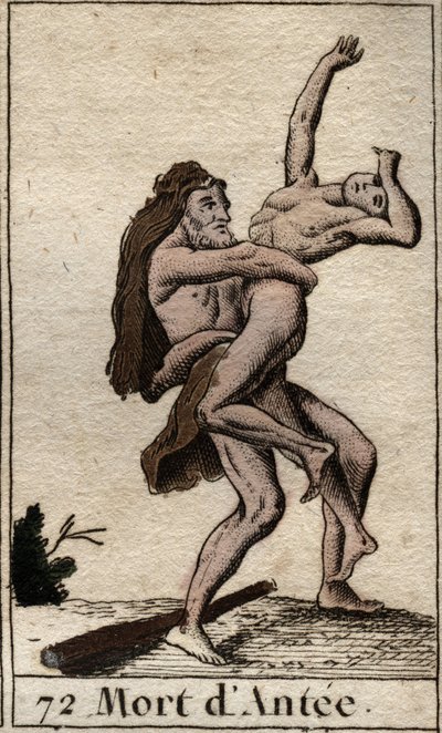 Hercules Terrassant Ante, Líbia királyának ábrázolása (Héraklész (Herkules), aki medveöleléssel megöli Antaeust) Pierre Blanchard 1803-as „Fiatalság mitológiájából”. alkotó: French School
