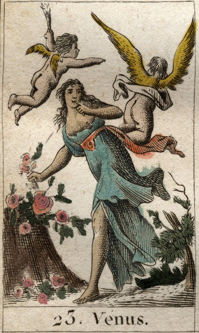 A Vénusz, a szerelem, a szépség és a termékenység istennője ábrázolása. Pierre Blanchard „Az ifjúság mitológiájából” 1803-ból. alkotó: French School