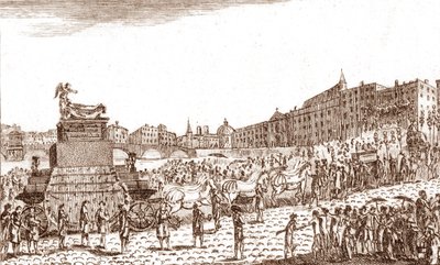 Voltaire hamvainak visszatérése (Francois Marie Arouet Voltaire szerint alkotó: French School