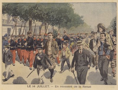 Hazatérve a Bastille-napi felvonulásról (színes litó) alkotó: French School