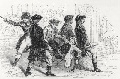 Riot in Rennes, megsebesült úriember, illusztráció Bretagne-ból és Vendee-ből, Pitre-Chevalier (1812-63) A forradalom története Nyugaton, W. Coquebert 1845-48 alkotó: French School